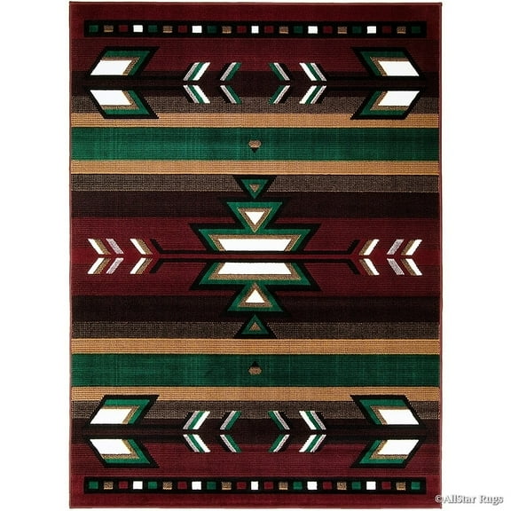 Allstar Rugs Allstar Woven Persian Flower Western Rug Burgundy 5' 2"x7' 0" Border 5' x 8' Modern & Contemporary