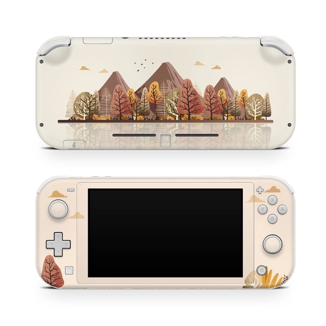 Tacky Design Mountains Decal Skin Compatible with Nintendo Switch Lite Skin Wrap, Kawaii Beige Pastel Color Skin for Nintendo Switch Lite Stickers, Premium Vinyl 3M Full Wrap Cover Decal.