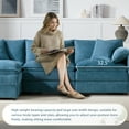 thumbnail image 6 of Harper & Bright Designs Plush Chenille Modular Sectional Sofa with Ottoman, L-Shaped 3 Seat Cloud Couch Set, Double Soft Cushions, Deep Wide Seating & Reversible Config for Living Room, 103.5" Blue, 6 of 13