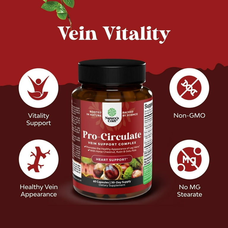 Nature's Craft Vegan Caps - Vein Support & Circulation Formula