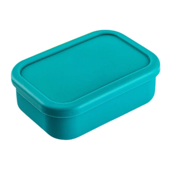 Heat Silicone Lunch Box With Lid Leakproof Fresh Keeping Lunch Container BPA Free, Microwave & Dishwasher Safe, Meal-Prep Container for Office, Travel, Camping, 1Pc, Easy to Clean(Green,6.9x4x2")