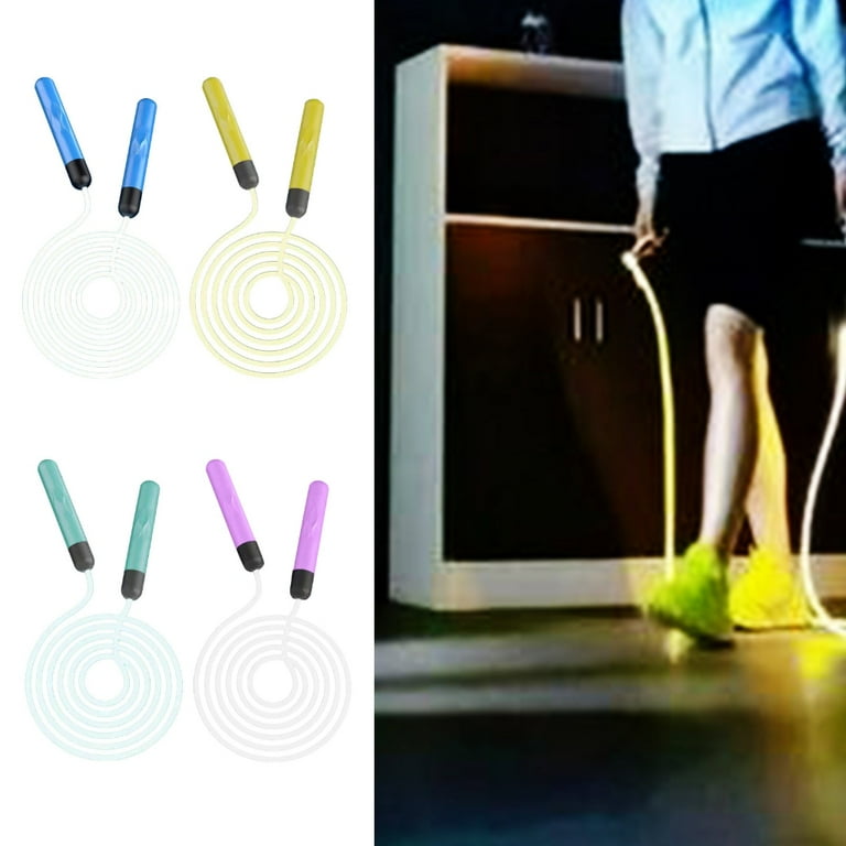 LED Glow Jump Rope - Adjustable Length Skipping Rope With Light Up Handle, Battery Included, For Fitness & Training