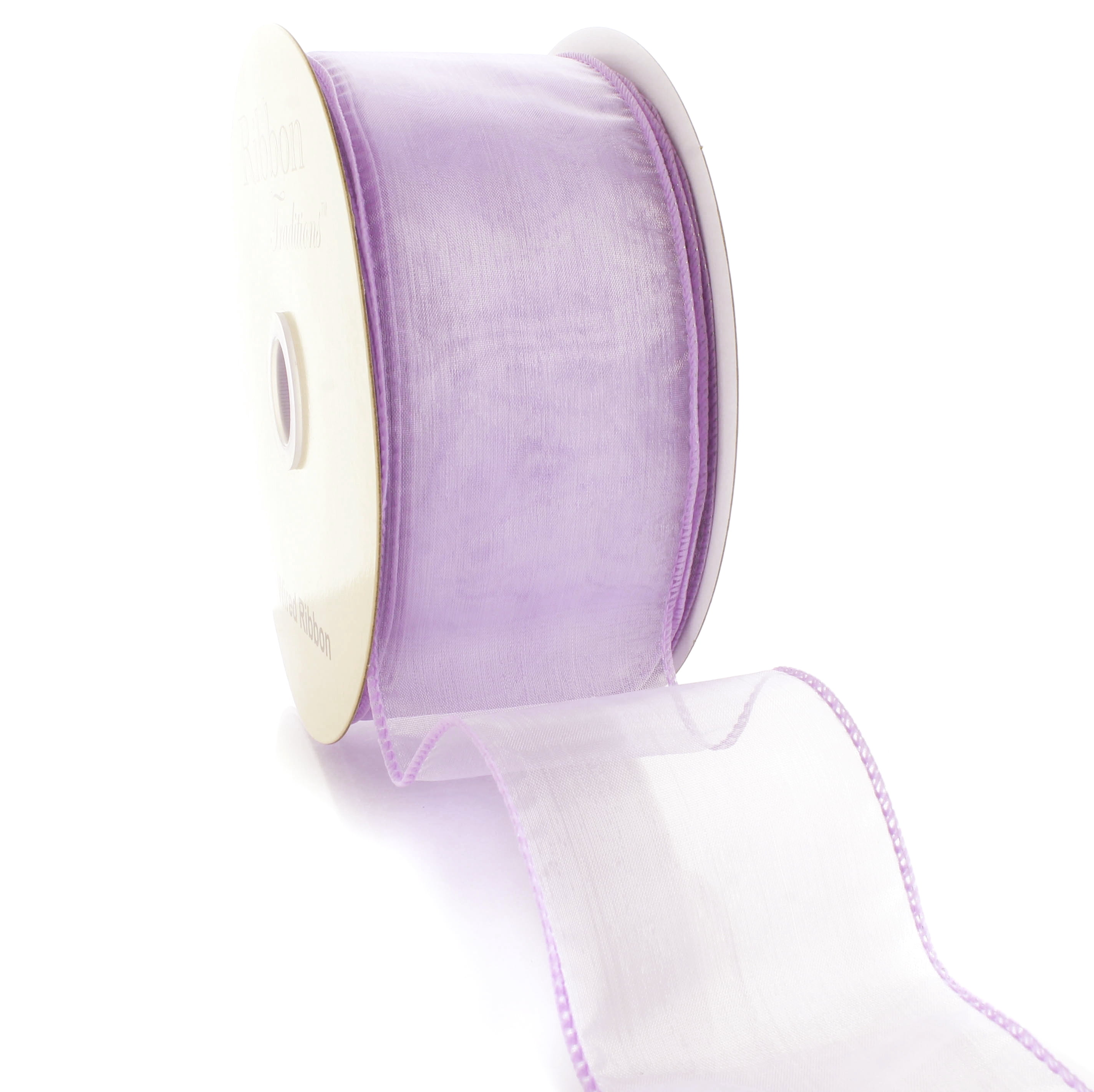 White Christmas Ribbon – Wired Sheer Organza With Gold/Silver Border, 2.5" X 25 Yards For Tree & Gift Decor