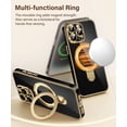 thumbnail image 4 of for Phone 14 Pro Max Case with Magnetic Ring Stand,[Compatible with Magnetic][Full Camera Protection] Shockproof Protective Non-Slip Sturdy Kickstand for Phone 14 ProMax Case 6.7'' Black, 4 of 7