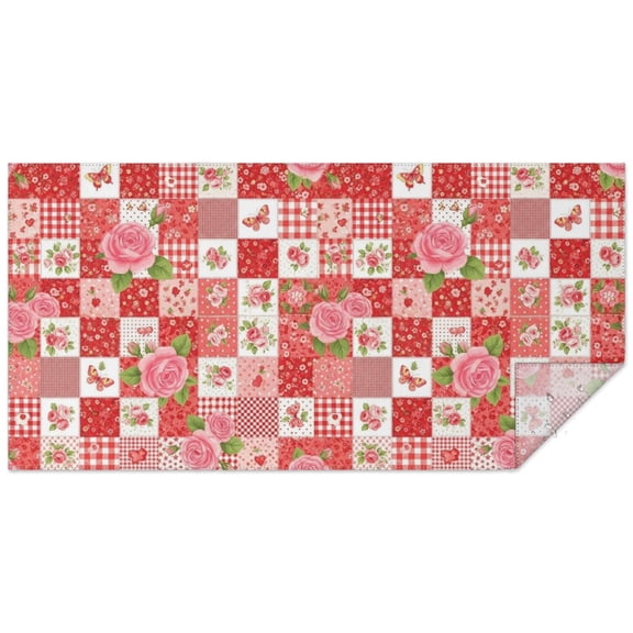 Pioneer Flower Floral Print Pattern Rectangle Tablecloth 60"x120", Waterproof Polyester Table Cloth, Wipeable Spillproof for Dining Camping Indoor Outdoor