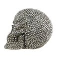 thumbnail image 2 of Chrome Silver Finished Gemstone Skull Statue Human Bling, 2 of 4