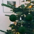 thumbnail image 3 of lulshou 12 Pcs Velvet Christmas Balls Flocked Christmas Tree Ball Ornaments Plastic Balls Xmas Decorative Hanging Ornaments Christmas Tree Decoration 2.36 Inch, Green Christmas Ornaments, 3 of 5