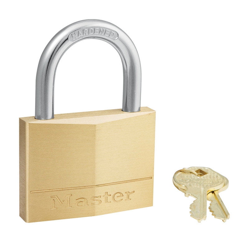 Master Lock 23/8" W Brass 5Pin Cylinder Padlock 1 pk