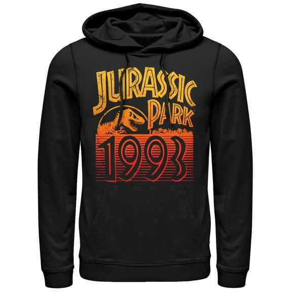 Men's Jurassic Park Retro 1993  Pull Over Hoodie Black 2X Large