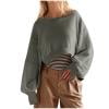 thumbnail image 7 of Admvng Women Sweatshirt Round-Neck Long Sleeve Loose Short Blouses Hoodless Sweatshirts，Size S-2XL, 7 of 7