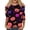 Dark Purple, variant on Ghost & Moon Print 3/4 Sleeve Crew Neck Top for Women Halloween Casual T-Shirt with Playful Spirit Pattern, Soft Polyester Blouse for Daily Wear & Party Yellow S