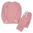 thumbnail image 3 of Frostluinai Womens Fuzzy Fleece Pajama Sets Long Sleeve Plush Pullover Warm Lounge Pants Soft Comfy Sleepwear Loungewear Two Piece, 3 of 10