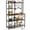 Brown, variant on Costway Bakers Rack 5-Tier Coffee Bar Table with 10 S-Shaped Hooks & Power Outlets Black
