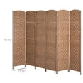 thumbnail image 6 of HOMCOM 6' Tall Wicker Weave 6 Panel Room Divider Privacy Screen - Natural, 6 of 8