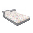 thumbnail image 3 of Ambesonne Geometric Fitted Sheet & Pillow Sham Set, Doodle Circular Shapes, Twinxl, Multicolor, 3 of 3