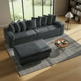 thumbnail image 4 of Modern 110" Modular Sectional Sofa with Chaise, Fluffy Corduroy Cloud L Shaped Couch with Deep Seats for Living Room (Dark Grey), 4 of 9
