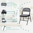 thumbnail image 6 of Costway Set of 4 Metal Frame Folding Chairs Fabric Upholstered Padded Seat, 6 of 10