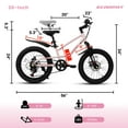 thumbnail image 5 of QEEKA 20" Kids Mountain Bike,Boys Girls Bike for Ages 6-12 with 7 Speeds Suspension Fork Disc Brakes,Rider Height 48-60 Inch,Christmas Birthday Gifts Kids Bicycles,Pink, 5 of 11