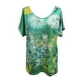 thumbnail image 3 of Pompotops T-Shirt à Manches Courtes Imprimé Col en V pour Femmes Grande Taille, 3 of 4