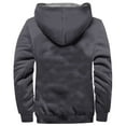 thumbnail image 3 of BiZtdJrK Men's Solid Hoodies Jackets Fleece Lined Fashion Heavyweight Sweatshirt Zipper Long Sleeve Winter Warm Coat with Pockets Winter Savings Dark Gray XXXXL, 3 of 5