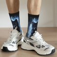 thumbnail image 4 of Uemuo Night Scene of Wolves Pattern Women's Crew Socks, Soft Durable Breathable Moisture-Wicking with Odor Control Cotton socks, 4 of 9