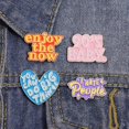 thumbnail image 3 of 15 Estilos Palabra Declaración Pin De Solapa Disfrute Ahora Mochila Insignia Algo Bueno Está Llegando Broche Ropa Accesorio Regalo, 3 of 4