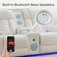 thumbnail image 2 of Zero Gravity Power Recliner Sofa Sets with Bass Speaker,Wireless Charger,LED Light Reclining Living Room Furniture Sets, 2 of 8