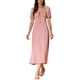 thumbnail image 1 of VESTIDO DE MUJER INSPIRE CHIC CUELLO CUADRADO CON CORBATA MANGA ABULLONADA ESPALDA FRUNCIDA HENDIDURA LATERAL LARGA TALLA XL ROSA, 1 of 5
