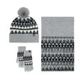 thumbnail image 4 of ZHOGXU Winter Beanie Hat Scarf Gloves Set For Women And Men Geometric Print Caps Long Scarf Touchscreen Gloves Knitted Warm Comfortable Outfits 3 Pack For Daily Wear Grey One Size, 4 of 4