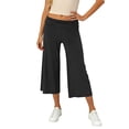 thumbnail image 3 of IYYVV Fold Over Capri Pants for Women Low Rise Wide Leg Yoga Capris Summer Cute Going Out Flowy Gaucho Pants Streetwear Black 3XL, 3 of 7