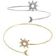 thumbnail image 2 of 2 pulseras de brazo abiertas con diseño de sol y luna para mujer, 2 of 6