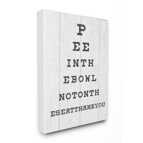 Stupell Industries Bathroom Seeing Eye Chart Pee In the Bowl Phrase Designed by Daphne Polselli