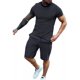 thumbnail image 1 of Hombres Playera Y Pantalones Cortos Con Estampado De Rayas, 1 of 8