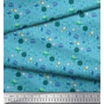 thumbnail image 2 of Soimoi Moss Georgette Fabric Star,Planet & Alien Cartoon Decor Fabric Printed Yard 42 Inch Wide, 2 of 3