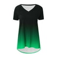 thumbnail image 4 of Teissuly Fashionable Women's Summer Printing V Neck T-shirt Short Sleeved Casual Tops, 4 of 5
