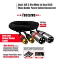 thumbnail image 4 of Câble Répartiteur Double Mâle vers Double XLR Mâle pour Moniteur de Studio 1m, 4 of 8