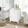 thumbnail image 3 of Costway Table de Chevet avec Tiroir Armoire Pieds Courbés Table d'Appoint pour Canapé Blanc, 3 of 9