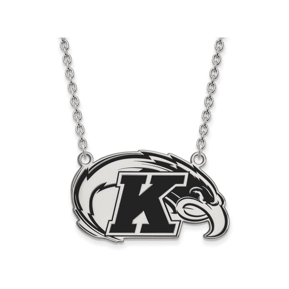 Sterling Silver Kent State Large Enamel Pendant Necklace