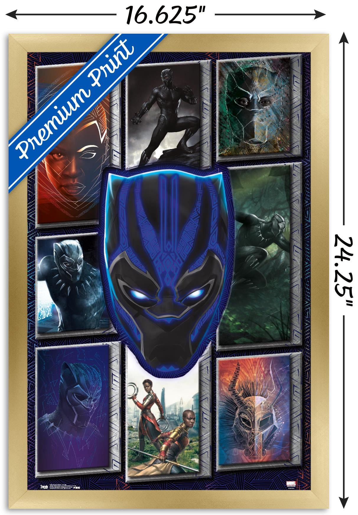 Marvel Cinematic Universe - Black Panther - Collage Wall Poster, 14.725" x 22.375", Framed