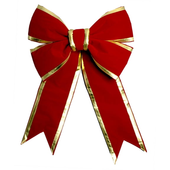 18" Red Bow with Gold Trim