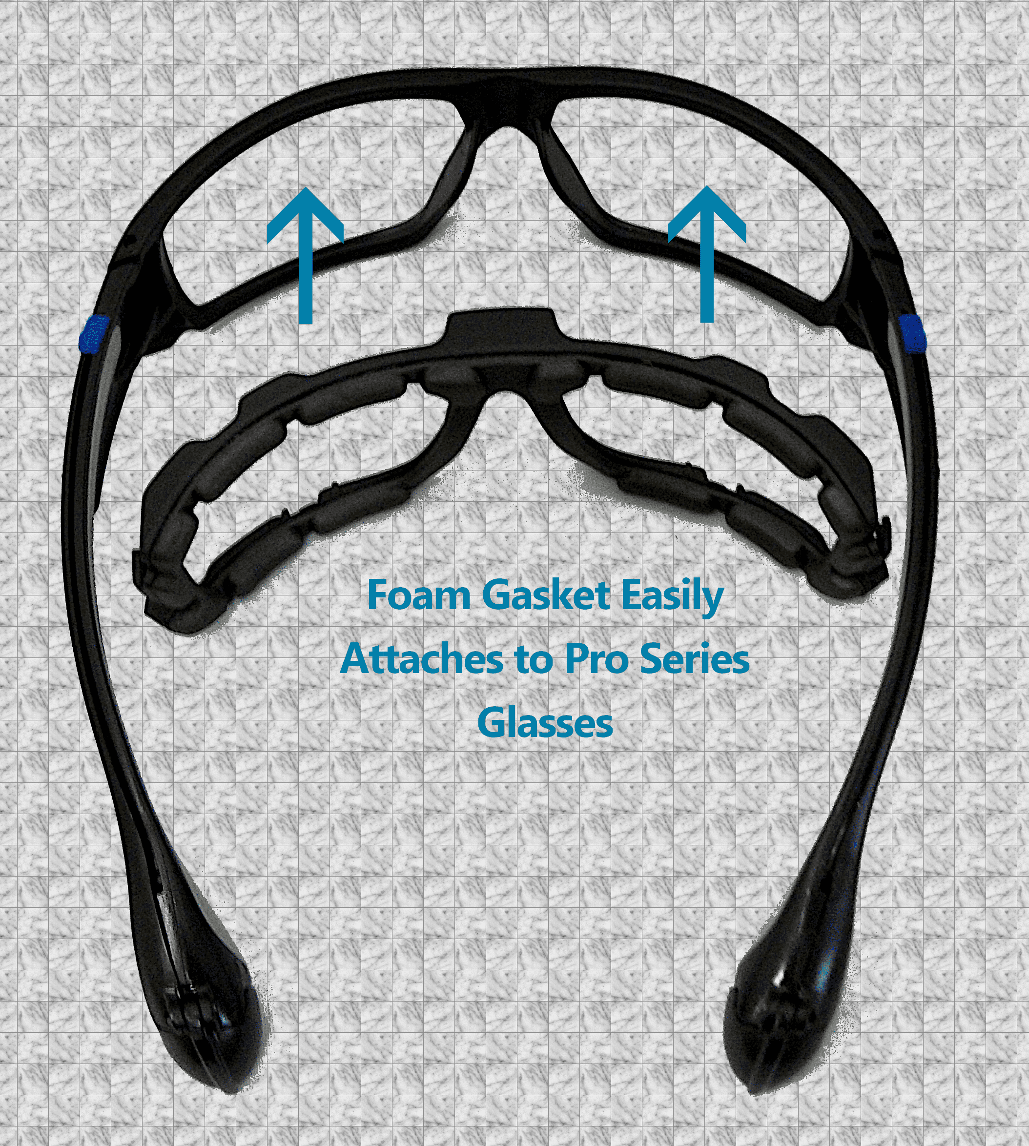 3M Virtua CCS Safety Glasses With Foam Gasket & Reading Lens (2.5D) - Blue Frame, Clear Anti-Fog Lens
