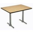 thumbnail image 6 of KFI Studios Mode 2.5' x 4' Dining Table, Crisp Linen, Silver T-Leg Base, 6 of 7