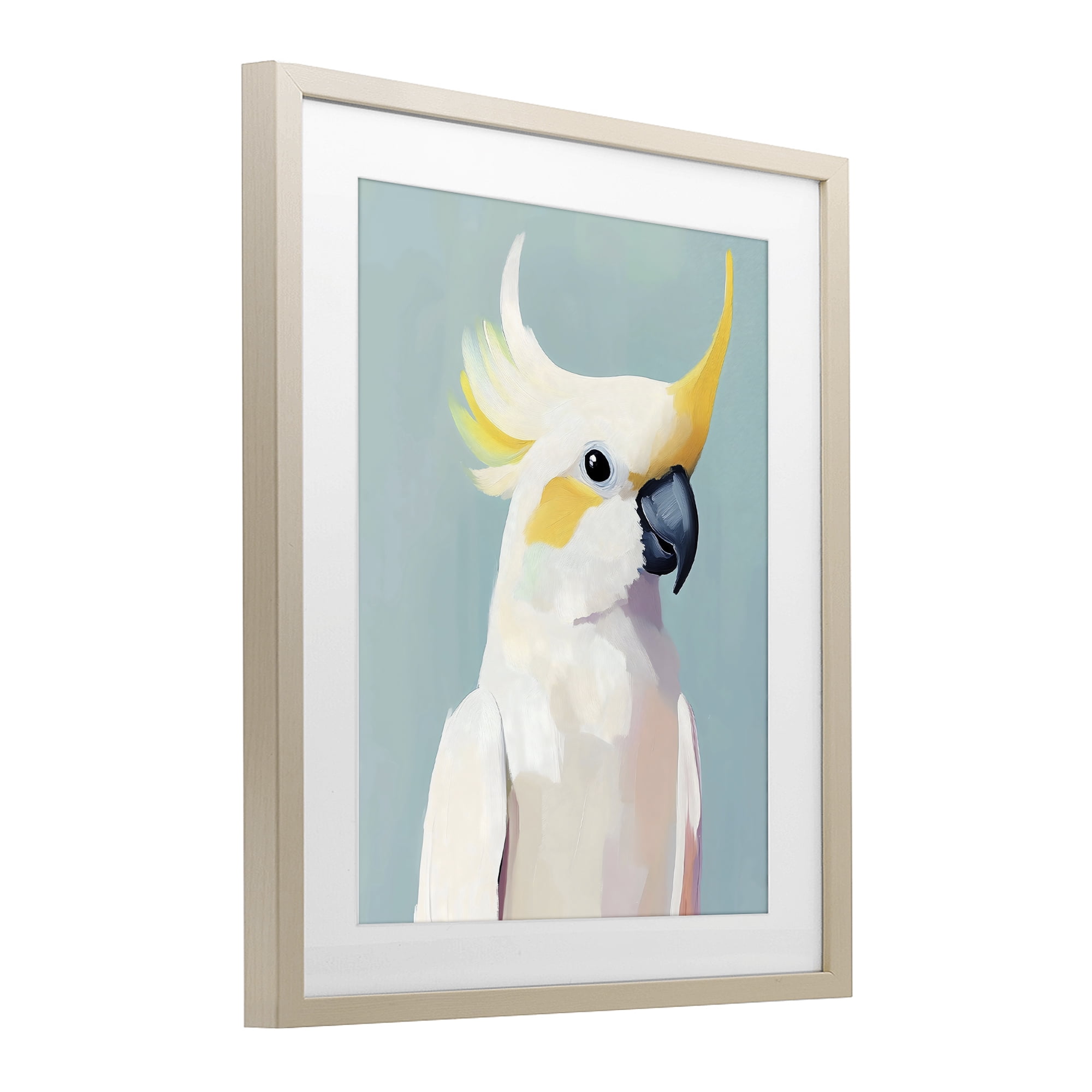 Stupell Industries Yellow Crested Cockatoo Birch Framed Print Under Glass, design by The Prints Vibe