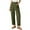 Olive Green, variant on Wyobmus Womens Summer Pants Casual Cropped Pants High Elastic Waist Harem Palazzo Pant Trouser Slacks with Pockets Olive Green
