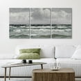 thumbnail image 2 of PixonSign Canvas Print Wall Art Set Storm Cloud Coastal Ocean Wave Beach Seascape Nature Wilderness Illustrations Modern Art Decorative Rustic Relax/Calm Colorful for Bedroom - 16"x24"x3, 2 of 5