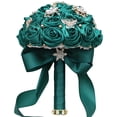 thumbnail image 4 of Minnieouse Ramo de simulación de satén de bajo mantenimiento, durabilidad duradera para ramos de boda, ramo de novia Ropa, zapatos y accesorios Miscelánea verde negro, 4 of 6