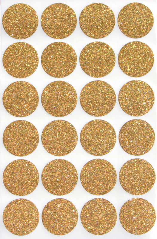 Gold Seal Stickers 1" Round 25 mm, Dot Glitter Stickers one inch rounds