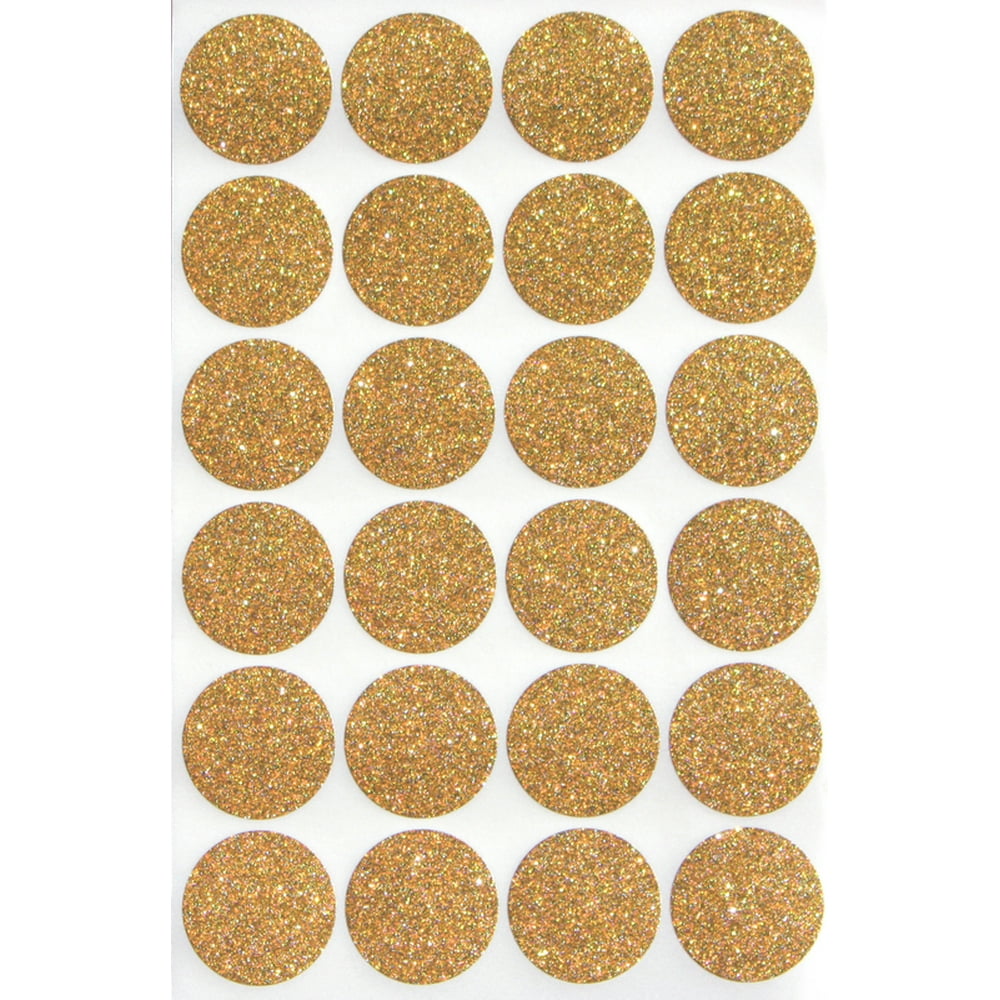 Gold Seal Stickers 1" Round 25 mm, Dot Glitter Stickers one inch rounds