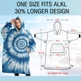 thumbnail image 4 of Oversized Wearable Blanket Hoodie,Blue Tie Dye Mandala Pattern Sherpa Blanket Hoodie with Super Pockets,Super Warm Fuzzy Pullover for Women & Men, 4 of 6