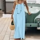 thumbnail image 2 of TaTaai Women's Backless Halter Maxi Dress Loose Fit Sleeveless Ankle Length Solid for Lounge Home Wear Casual Summer Daily Soft Gift, 2 of 8